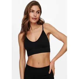 Only ONLVICKY Rib Seamless V-Neck Top Schwarz XS