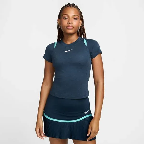 NIKE Damen Shirt NikeCourt Advantage Dri-FIT, ARMORY NAVY/ARMORY NAVY/WHITE, M