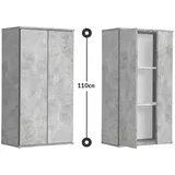 mokebo Mehrzweckschrank Grau, 2 Fächer, 60x110x34 cm, Waschküche, Mehrzweckschränke