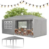 Juskys Partyzelt 3 x 6 m Dunkelgrau
