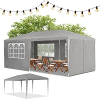 Juskys Partyzelt 3 x 6 m Dunkelgrau
