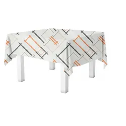 Schachtel mit 300 Papiertischdecken im Format 120x120 mit orangefarbenen Rahmen
