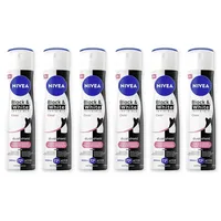 NIVEA Black & White Invisible Clear Deo Spray 6 x 150 ml