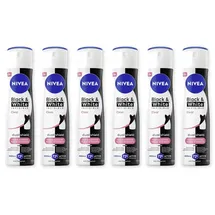 NIVEA Black & White Invisible Clear Deo Spray 6 x 150 ml