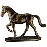 GILDE Deko Tier Figur Skulptur Pferd Pferdestatue Sammlerstück - Tierfigur aus Kunstharz - Deko Wohnzimmer Vitrine Fensterbank - Farbe: Antik Bronze - Höhe 22,5 cm