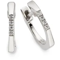 Bruno Banani Creolen eckig Silber rhodiniert 13mm mit Zirkonia