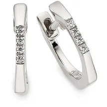 Bruno Banani Creolen eckig Silber rhodiniert 13mm mit Zirkonia
