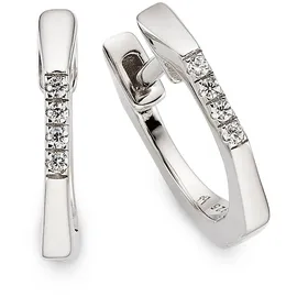 Bruno Banani Creolen eckig Silber rhodiniert 13mm mit Zirkonia