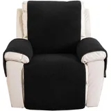 Generisch Sesselbezug, rutschfest Sesselschoner Für Relaxsessel Fernsehsessel, Waschbar Fernsehsessel Bezug Mit Armlehne(Schwarz,56 x 207cm)