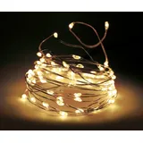 Spetebo Draht Lichterkette 795 cm 160 LED und 8 Funktionen - warm weiß - Garten Deko Beleuchtung Außen Innen Batterie betrieben mit Timer