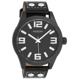 Oozoo Basic Line Armbanduhr C1091 Schwarz Lederband 46 mm