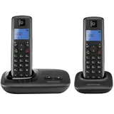 Motorola T412+ Digitales Schnurlostelefon (Duo, schwarz) inkl. Anrufbeantworter