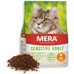 mera Cats Sensitive Adult Huhn Trockenfutter für sensible Katzen | Für deine gesunde und glückliche Katze | Katzenfutter | Ohne Getreide 10 kg