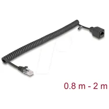 DeLock 90670 - RJ45 Spiralkabel Stecker zu Buchse Cat.5e UTP, 2m, schwarz