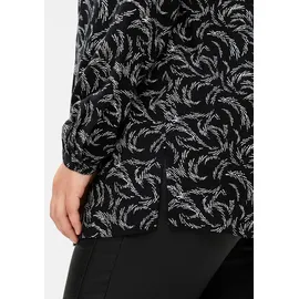 sheego SHEEGO, Damen, Gr. 44, schwarz-weiß (schwarz, weiß gemustert), 100% Viskose, Paisley, geblümt, gemustert, mehrfarbig, V-Ausschnitt, Blusen Longbluse