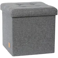 LOVE !T STORE !T Hocker Leinen 38 x 38 x 38 cm Grau