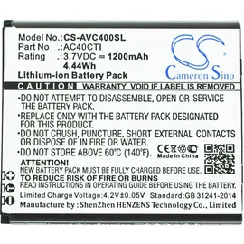 AccuCell Akku nur passend für Archos AC40CTI 55,64x47,85x4,62mm, Archos 40C Titanium 3,7 Volt, 1200mAh, 4,4Wh