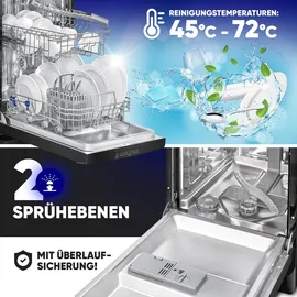 Bomann GSP 7418 Geschirrspüler (freistehend, 448 mm breit, Schwarz)