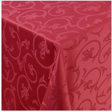 Moderno Tischdecke Tischdecke Stoff Damast Barock Jacquard Ranken Design mit Saum, Oval 140x190 cm rot Oval 140x190 cm