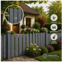 QLS Holzzaun 1 Stk. Zaunlatte 120 cm in 2 Farben, Holz Brett Kiefer Fichte Gehobelt Gartenzaun
