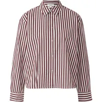 s.Oliver Gestreifte Baumwoll-Bluse mit Smok-Detail Rot 46