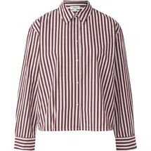 s.Oliver Gestreifte Baumwoll-Bluse mit Smok-Detail Rot 46