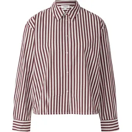 s.Oliver Gestreifte Baumwoll-Bluse mit Smok-Detail Rot 46
