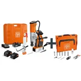 Fein Akku-Universal-Magnet-Kernbohrmaschine bis 35 mm mit Anwenderset AKBU 35 PMQW 18 V AS Construction-Site 2x 8 Ah Set 3/4 in Weldon/HSS NOVA 50