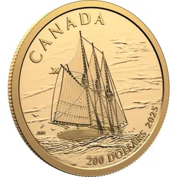 Kanada 2025: Goldmünze "Tall Ships - Große Schiffe - Dreimast-Schoner"