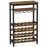 Songmics Weinregal für 24 Flaschen 29 cm x 66 cm x 104 cm Braun-Schwarz