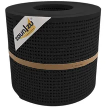 zaunzu® Sichtschutzstreifen Rille Gelocht 26 m schwarz PP
