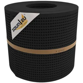 zaunzu® Sichtschutzstreifen Rille Gelocht 26 m schwarz PP