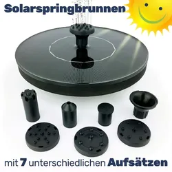 Haushalt International Solar Springbrunnen Ø 16 cm mit 7 verschiedene Düsen