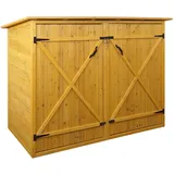 Hhg - 1er-fahrradgarage 670, Fahrradbox Geräteschuppen Gerätehaus, Mvg Abschließbar 152x184x98cm Braun