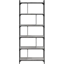 vidaXL Bücherregal 6 Böden 76 x 32 x 192 cm Grau Sonoma