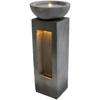 MONSTER SHOP Elektrischer Gartenbrunnen mit led – Serenity Falls Wasserspiel für Außenbereich