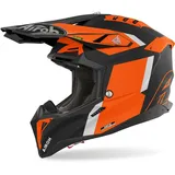 Airoh Aviator 3 Glory Motocrosshelm - Matt Schwarz/Hellgrau/Orange - M