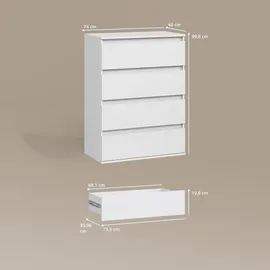 livinity® Garda 74 x 99,6 x 40 cm Weiß