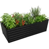 Relaxdays Hochbeet 57 x 180 x 90 cm Schwarz