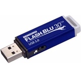 Kanguru FlashBlu30 USB 3.0 with Write Protect Switch (64 GB, USB 3.0), USB Stick, Blau