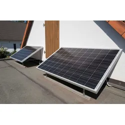 Solarmodul SUNSET "Balkonkraftwerk SUNpay600plus", blau (baumarkt), Solarmodule, inkl. Edelstahl-Halterungs-Set, auch zum Laden von E-Bikes geeignet