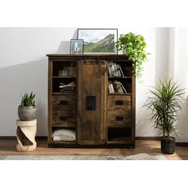 Massivmoebel24 Highboard 142 x 147 x 45 cm Braun