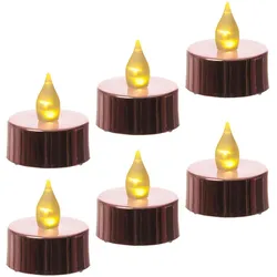 LED Teelichter flackernde Flamme flammenlos Batterie D: 3,8cm rosa 6 Stück