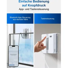 Ecovacs WINBOT Mini Fensterputzroboter, kompaktes Design, Doppel-Düsen mit Ultraschall-Zerstäubung, 9-Stufen-Schutzsystem, intelligente Pfadplanung, 4 Reinigungsmodi, Anti-Rutsch-System, Grau