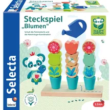 Selecta 62086 Tulips Garden, Steckspiel Blumen, 14 Teile, aus Holz, bunt