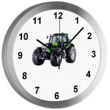 CreaDesign Funkwanduhr Funkuhr, Kinder Wanduhr, Kinderuhr, Kinderzimmer Traktor (geräuscharmes Uhrwerk) bunt