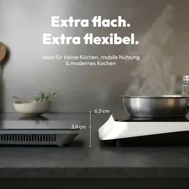 Medion IC10S Induktionskochplatte, 1 Platte Induktionskochfeld, extra flach, 2100 Watt, 1 Kochplatte, 8 Automatikprogramme und DIY, LED Display, Touchbedienung, Kristallglas-Oberfläche