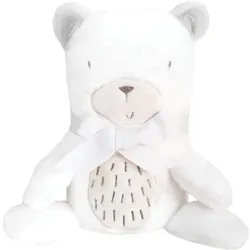 Kikkaboo Babydecke Fleece 3D Tierstickerei, Größe 100 x 75 cm, Kuscheltier weiß