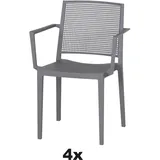 Siena Garden Stapelsessel-Set Square 4-teilig Grau