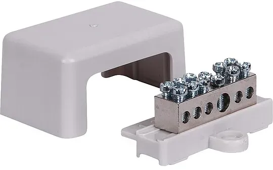 Erdungsschiene PAS6 mit Abdeckung - 1 x 6-25 mm, 5 x 1,5-6 mm
